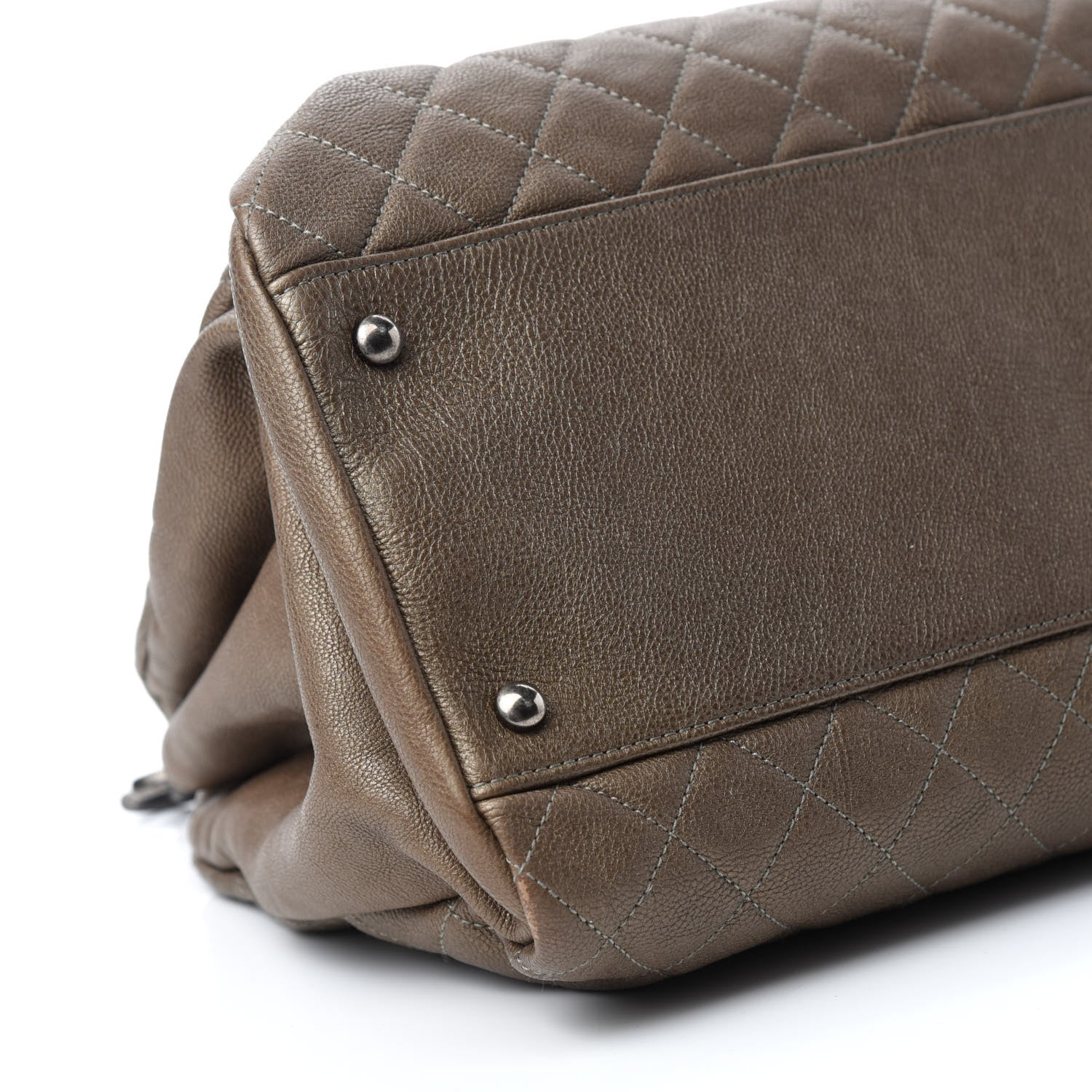 Chanel Calfskin Large Just Mademoiselle Bowling Bag Beige 6 of 9
