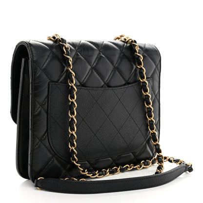 Chanel Calfskin Caviar Quilted Chain Handle Flap Black 3 of 10