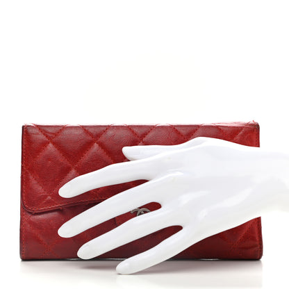 Chanel Calfskin Quilted Large Flap Wallet Red 2 of 13
