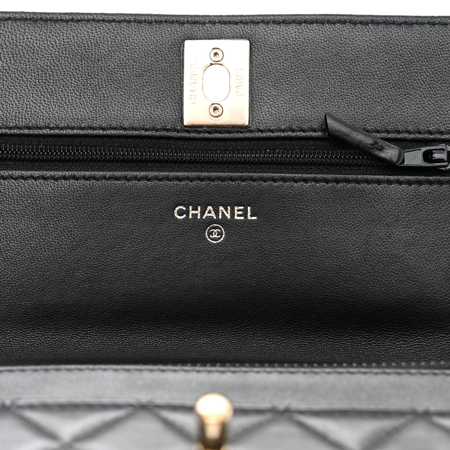 Chanel Lambskin Quilted Trendy CC Wallet On Chain WOC Black 6 of 12
