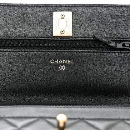 Chanel Lambskin Quilted Trendy CC Wallet On Chain WOC Black 6 of 12