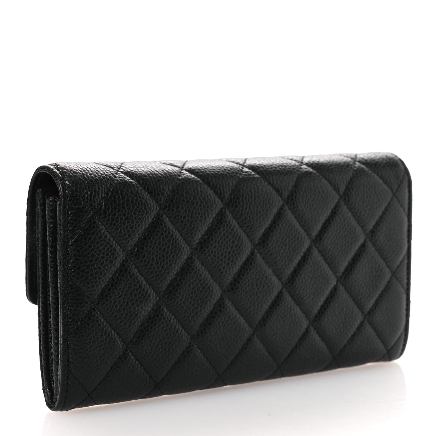 Chanel Caviar Quilted Large Gusset Flap Wallet Black 3 of 10