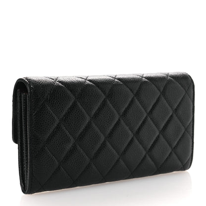 Chanel Caviar Quilted Large Gusset Flap Wallet Black 3 of 10