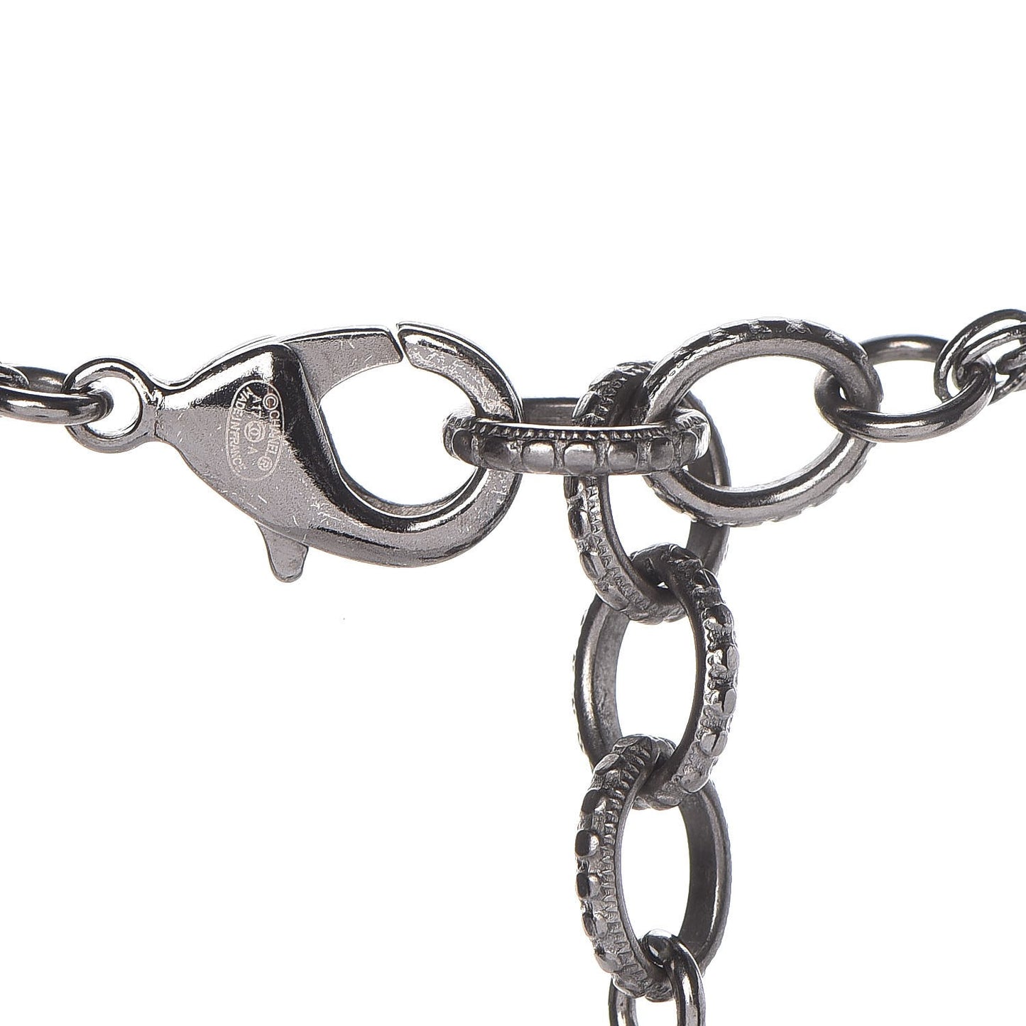 Ruthenium Pearl CC Short Necklace Dark Grey