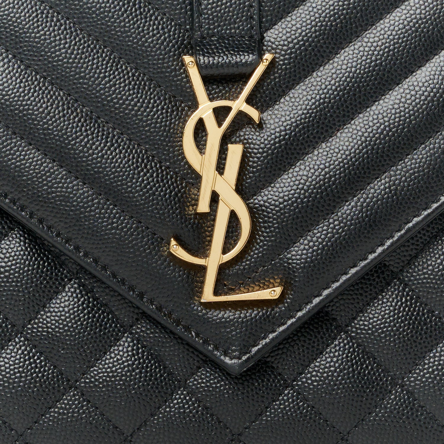 Saint Laurent Grain De Poudre Textured Mixed Matelasse Triquilt Medium Monogram Satchel Black 9 of 11