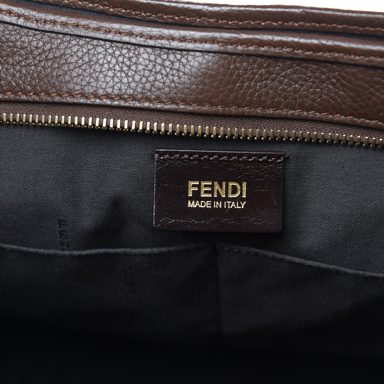 Fendi Zucca Vitello Artic Grande Shopping Tote Tobacco Castagna 6 of 10