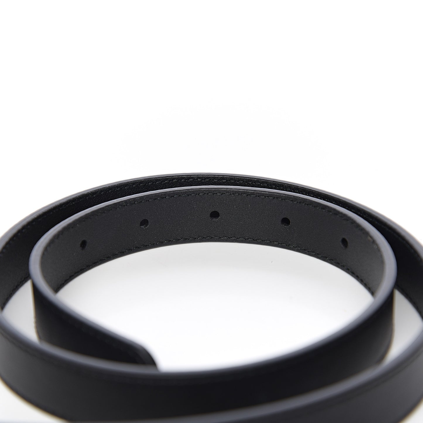 Calfskin Pearl Double G 20mm Belt 90 36 Black Cream