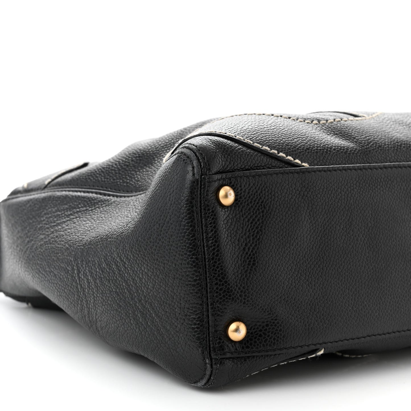Caviar CC Stitched Medium Hobo Black