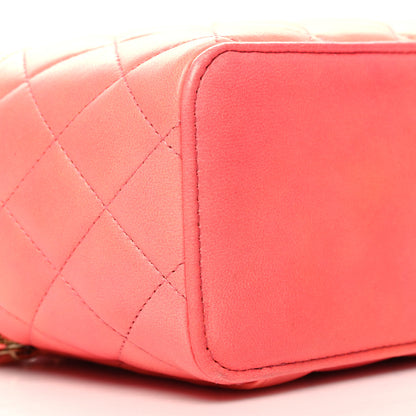 Chanel Lambskin Quilted Ombre Small Top Handle Vanity Case With Chain Coral 10 of 12