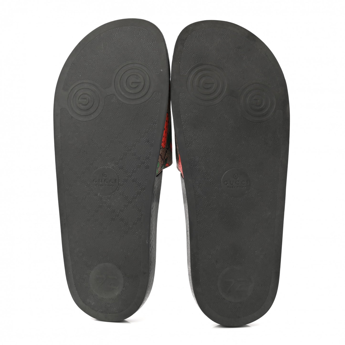 GG Supreme Monogram Strawberry Slide Sandals 39 Beige Multicolor