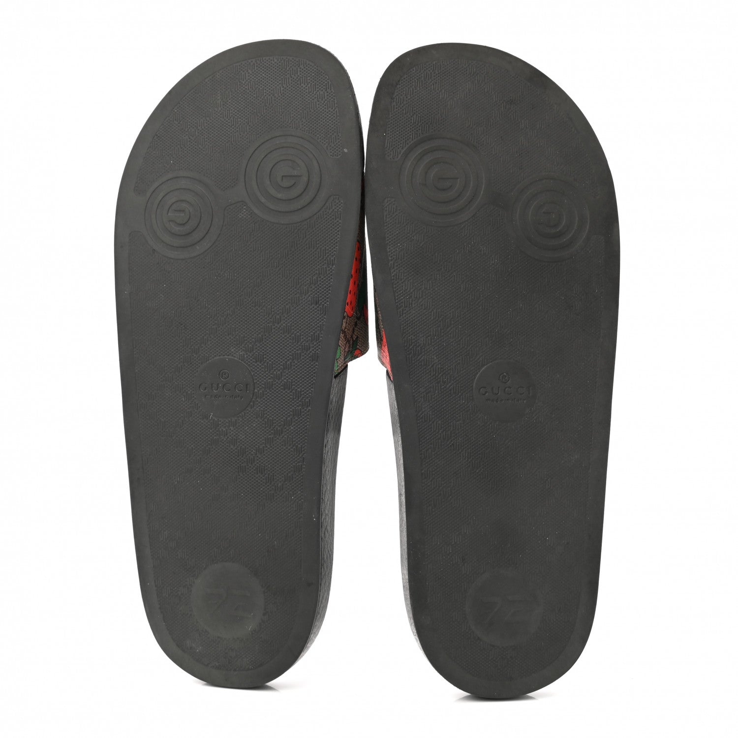 Gucci GG Supreme Monogram Strawberry Slide Sandals 39 Beige Multicolor 5 of 9