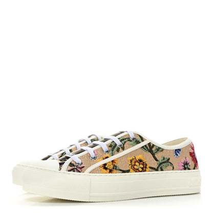 Christian Dior Canvas Rosa Mutabilis Embroidered Womens Walk'N'Dior Low Top Sneakers 38 Multicolor 3 of 9