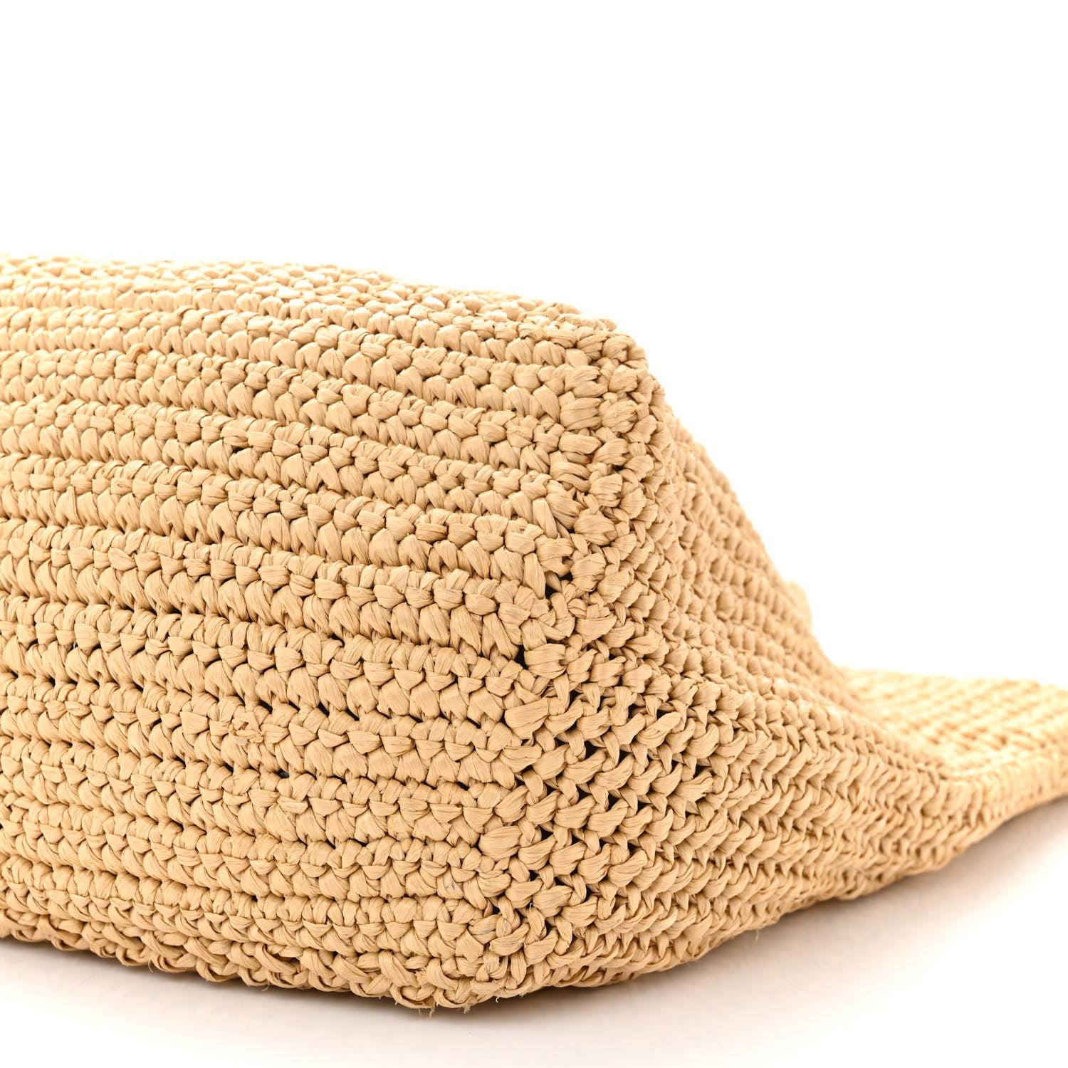 Prada Yarn Raffia Effect Crochet Embroidered Logo Tote Naturale 9 of 10