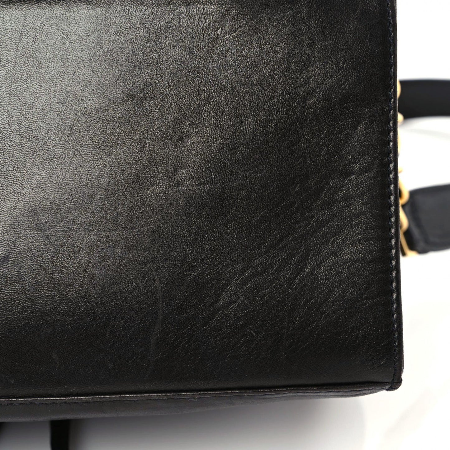 Lambskin Quilted Drawstring Backpack Black