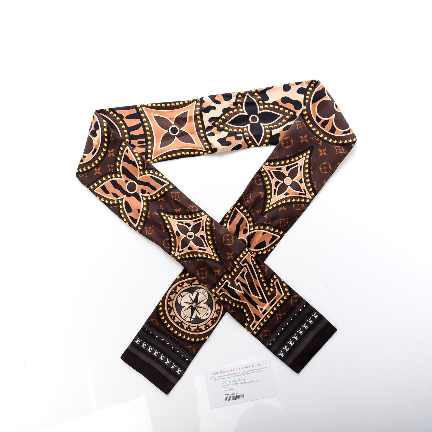 Silk Monogram LV World Bandeau Brown