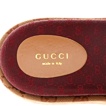 Gucci Canvas GG Monogram Angelina Platform Slide Sandals 38.5 Beige Ruggine 9 of 14