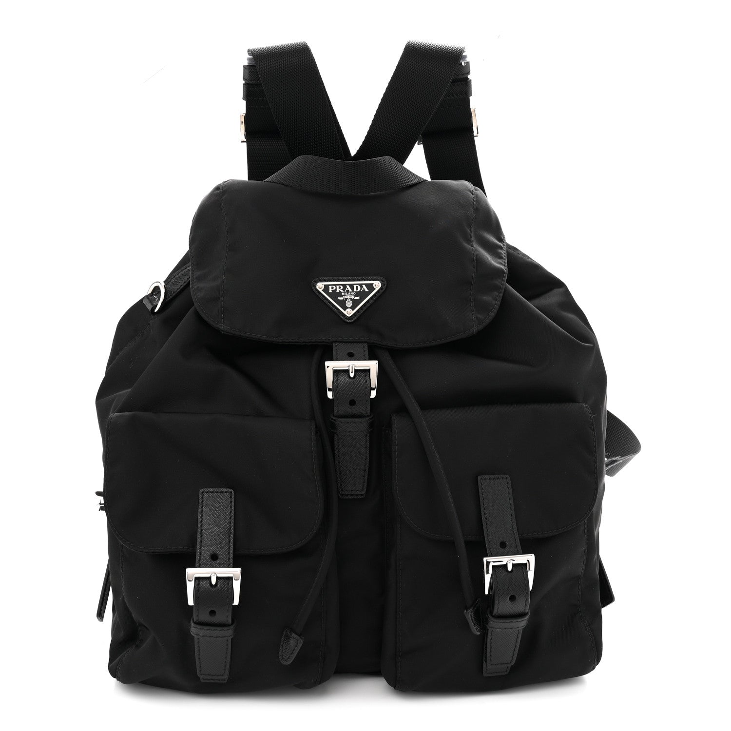 Prada Tessuto Nylon Saffiano Medium Backpack Black 1 of 10