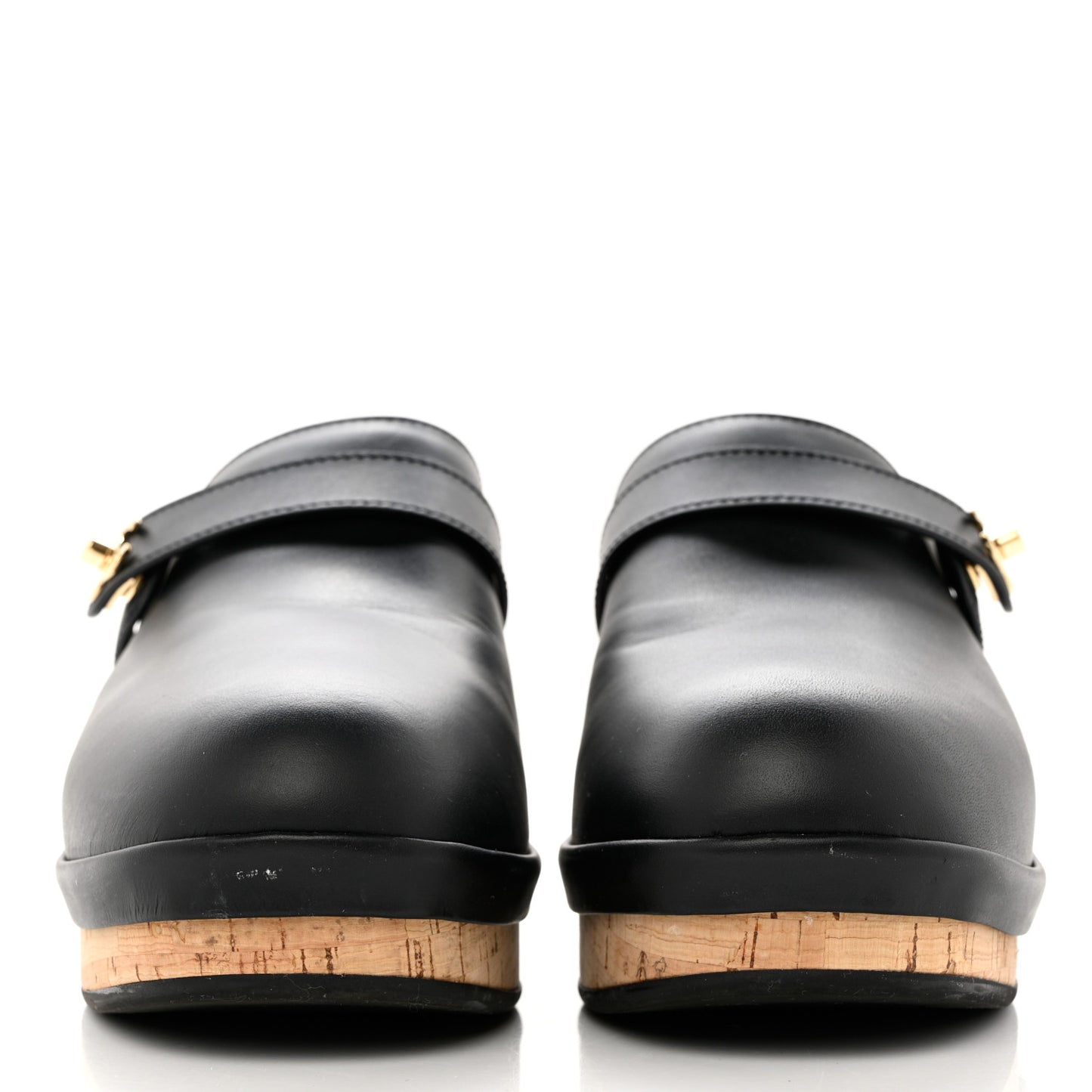 Calfskin CC Turn Lock Clogs 41 Black