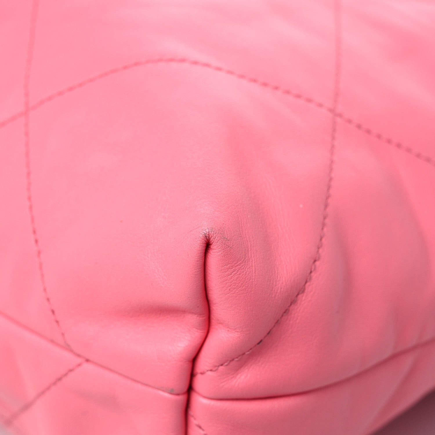 Chanel Shiny Calfskin Quilted Chanel 22 Drawstring Bag Coral Pink 11 of 15