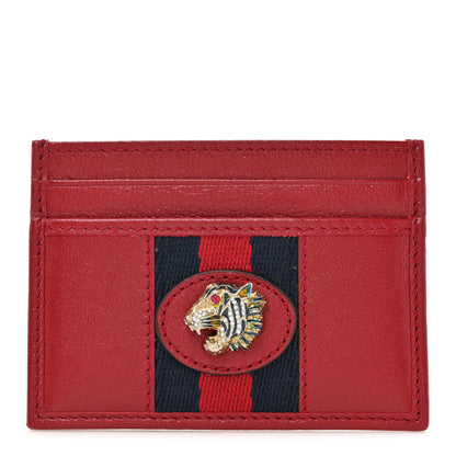 Gucci Calfskin Web Rajah Card Holder Red 1 of 7
