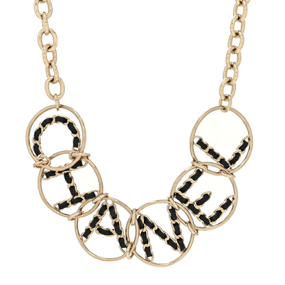 Chanel Lambskin Chain Logo Short Necklace Gold Black 1 of 5