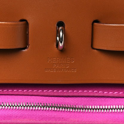 Hermes Vache Hunter Toile Herbag Zip 31 PM Magnolia Fauve 7 of 12