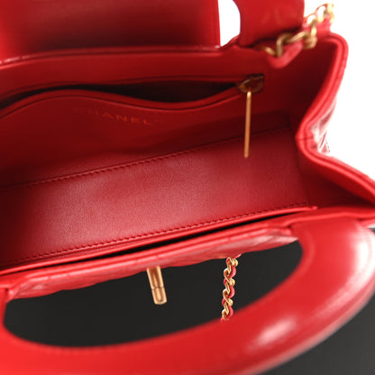 Chanel Shiny Aged Calfskin Quilted Nano Kelly Shopper Dark Red 5 of 11