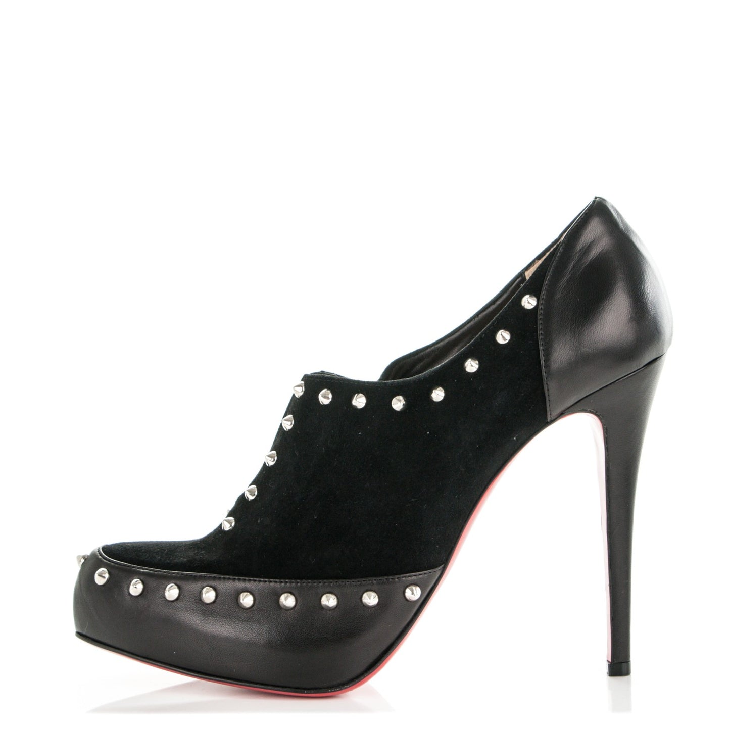 Calfskin Suede Studded Astraqueen 120 Ankle Boots 42 Black