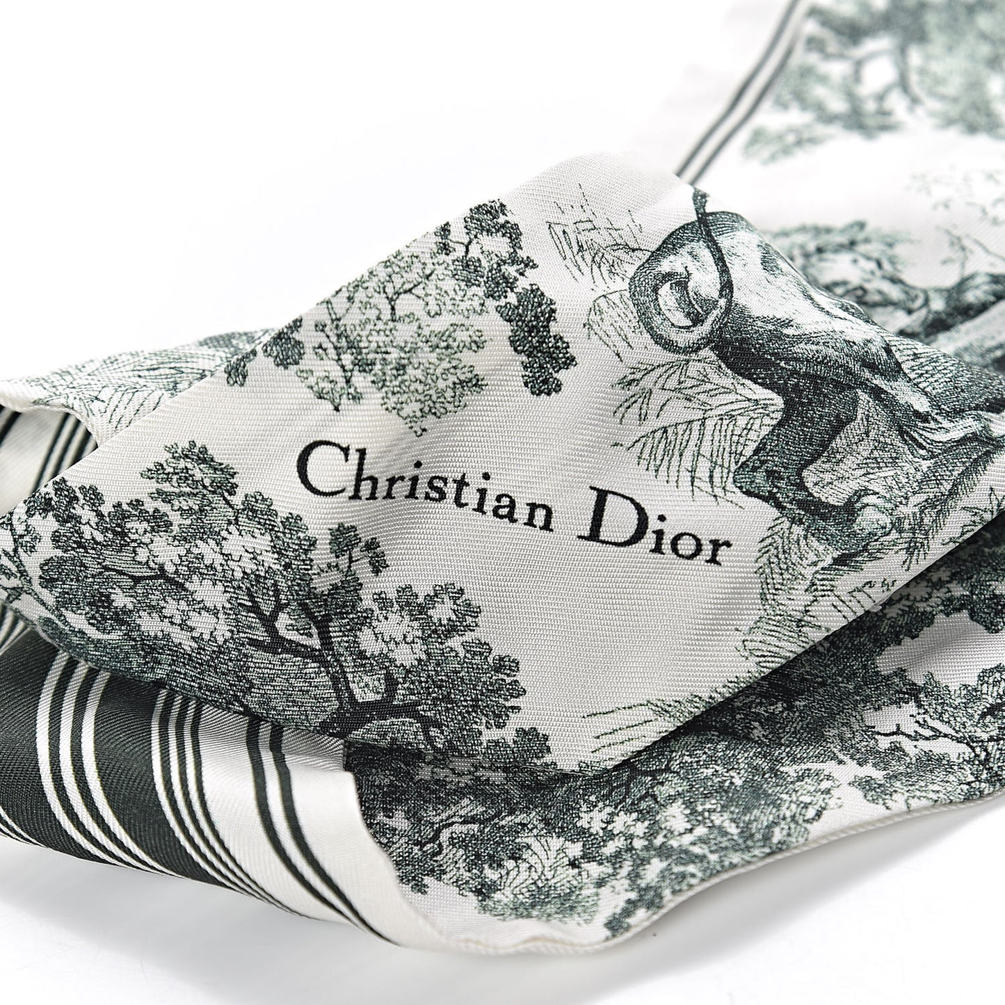 Silk Toile De Jouy Mitzah Scarf Green