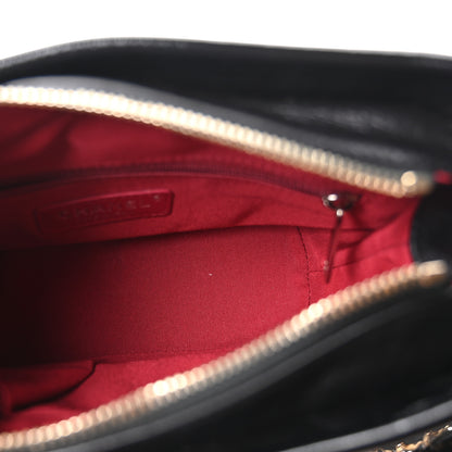 Chanel Aged Calfskin Quilted Small Gabrielle Logo Hobo Black 5 of 10