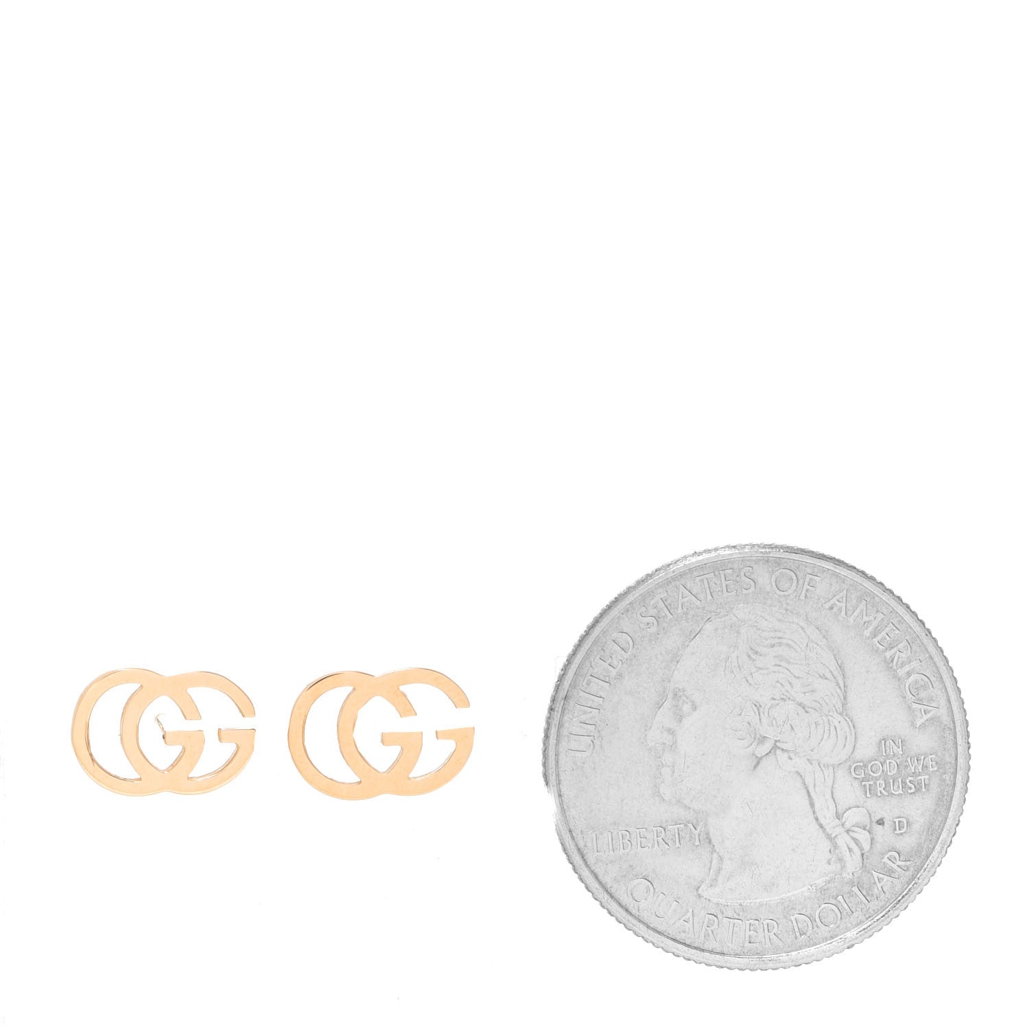 Gucci 18K Yellow Gold GG Tissue Stud Earrings 2 of 5