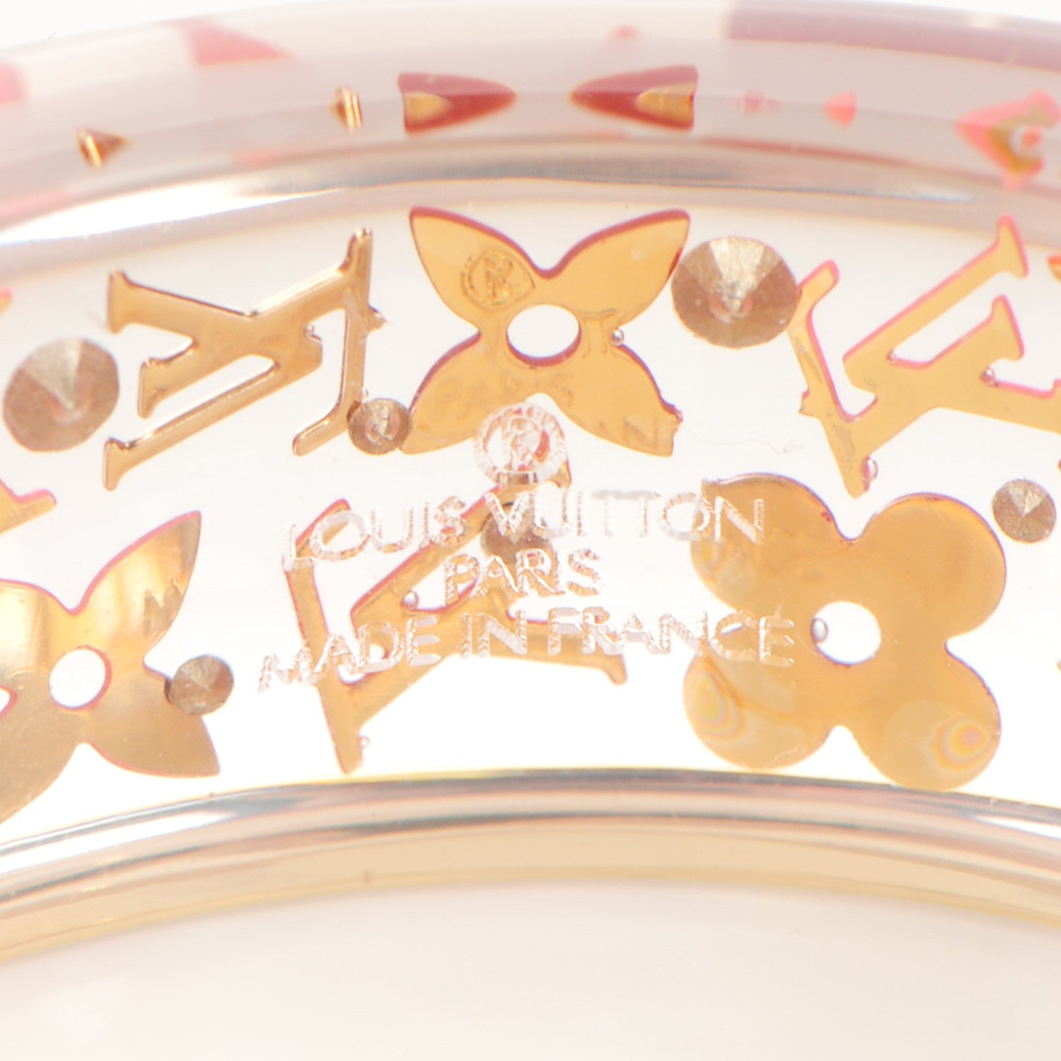 Louis Vuitton Resin Swarovski Inclusion GM Bracelet S Tangerine 4 of 5