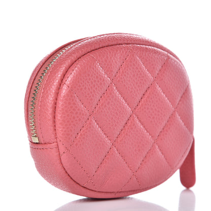 Chanel Iridescent Caviar Quilted Zip Around Classic Coin Purse Pink 3 of 8