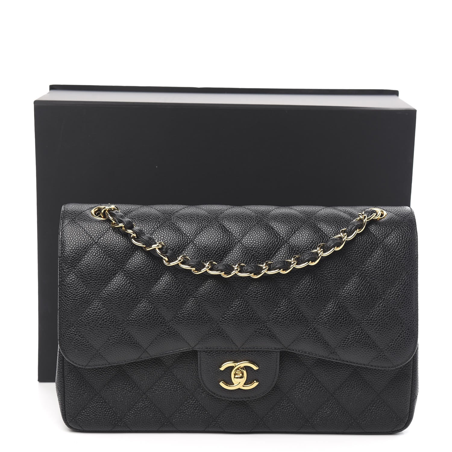 Chanel Caviar Quilted Jumbo Double Flap Black 12 of 12