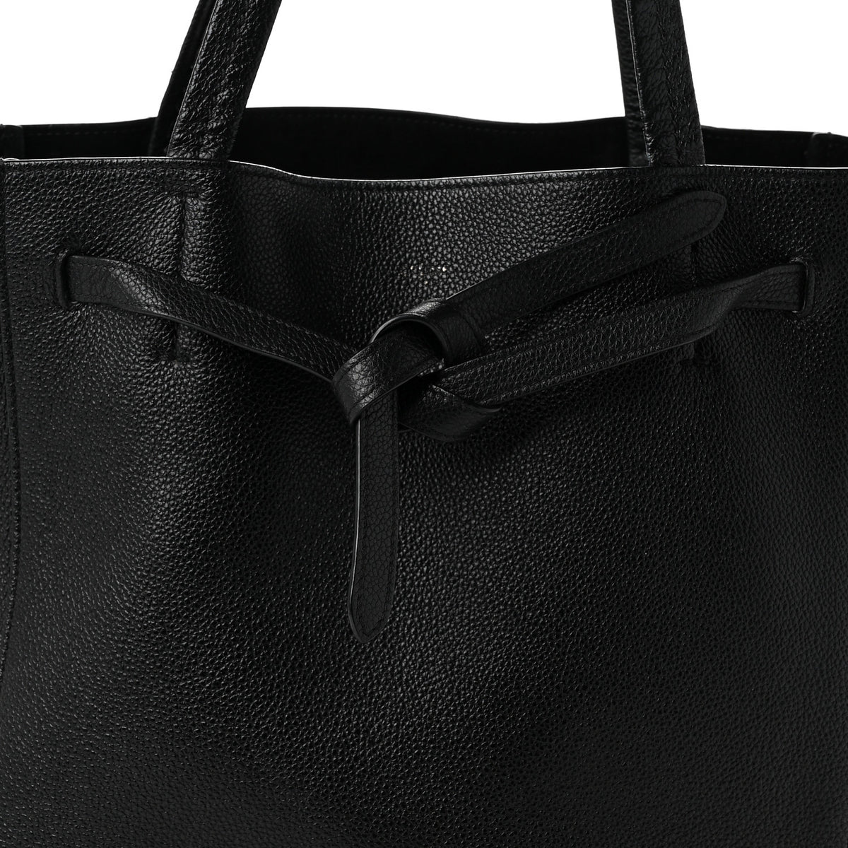Soft Grained Calfskin Small Belt Cabas Phantom Black