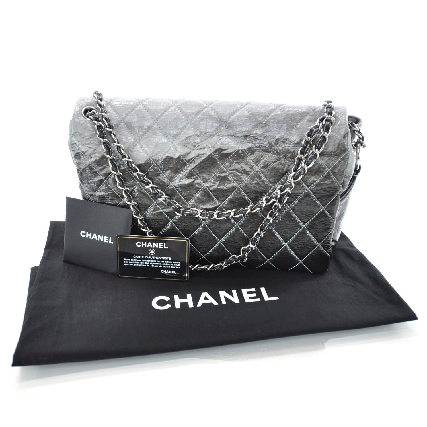 Chanel Vinyl Quilted Melrose Degrade Jumbo Flap 3 of 9