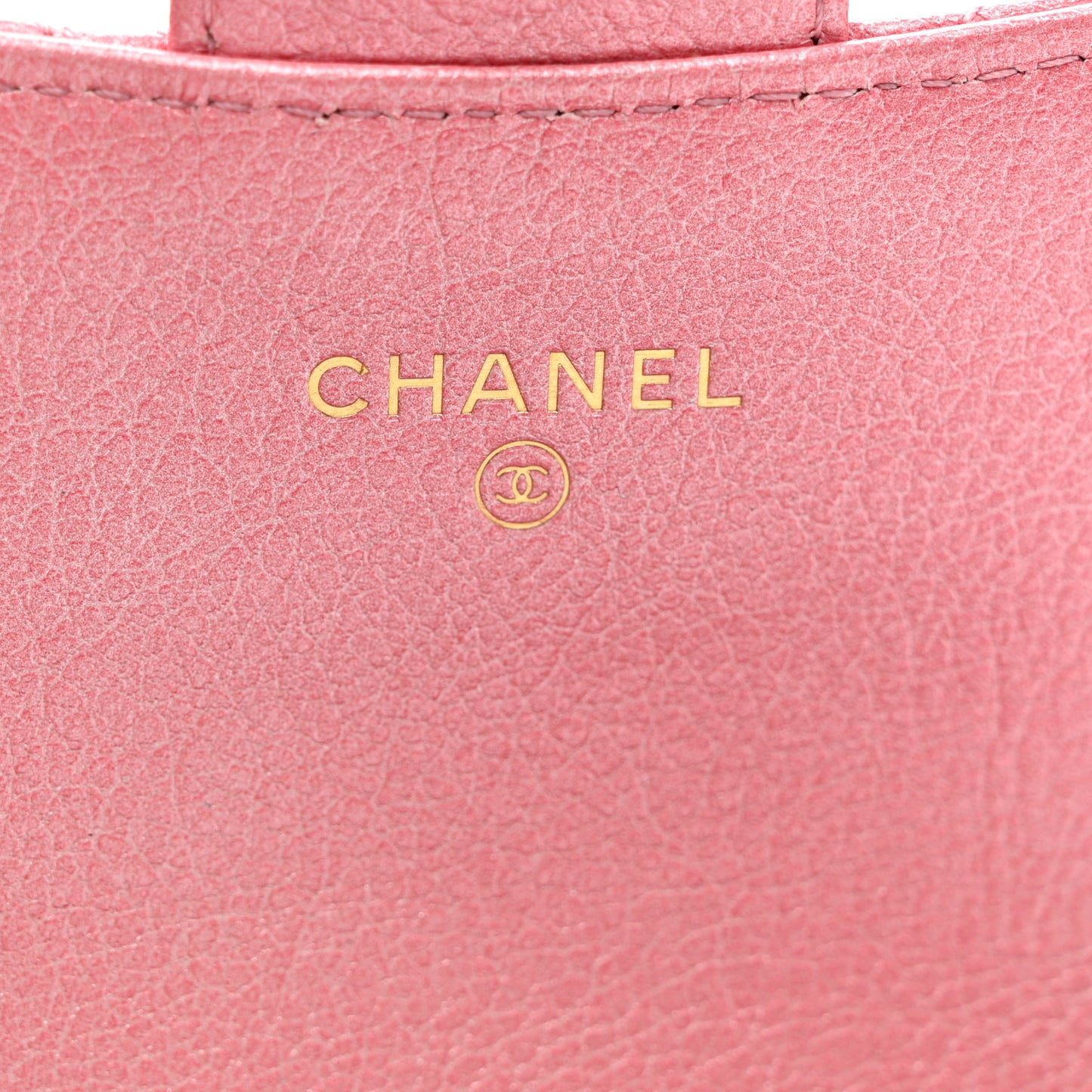 Cloudy Pearly Goatskin Quilted Flap Card Holder Wallet Light Pink