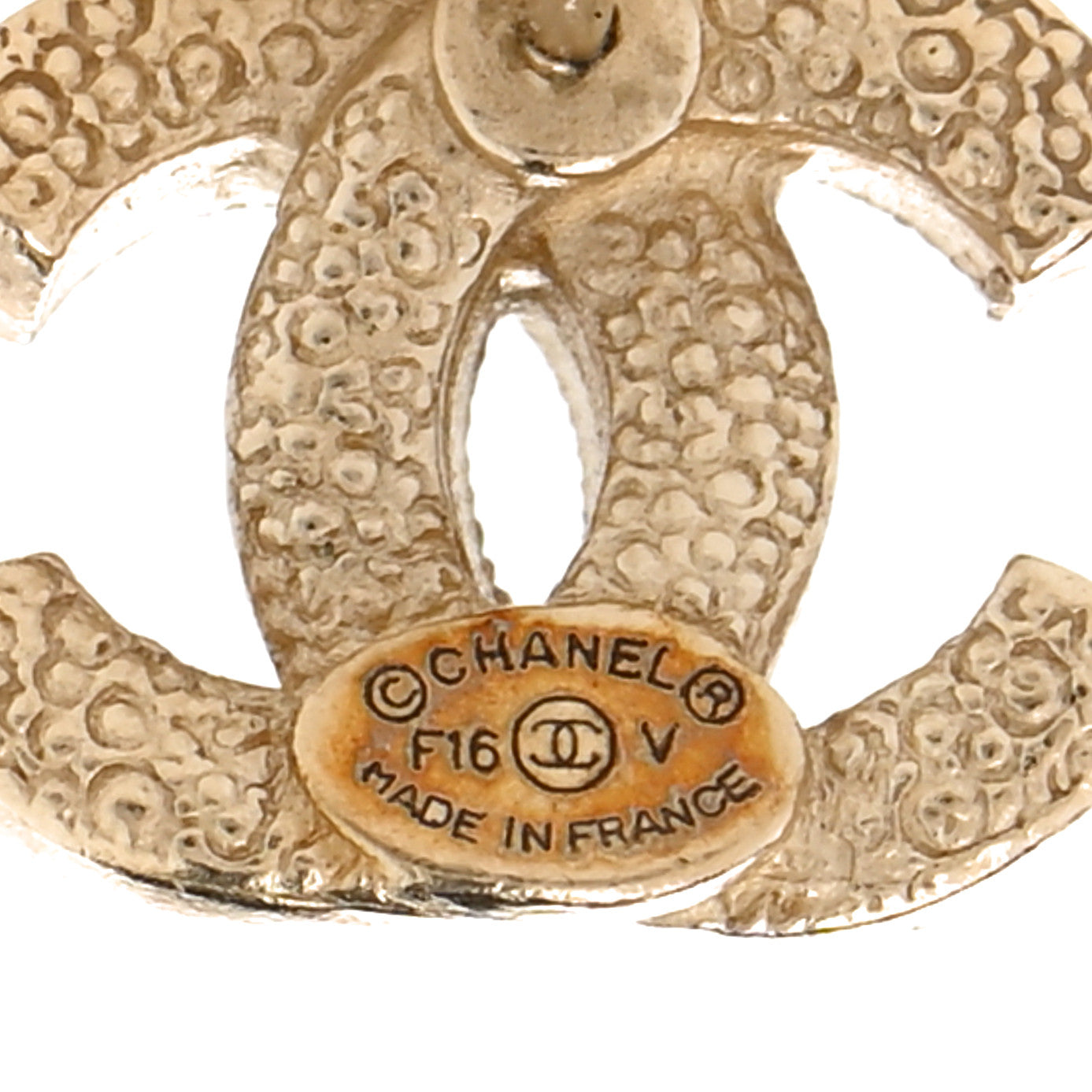 Chanel Crystal Timeless CC Earrings Light Gold 3 of 5