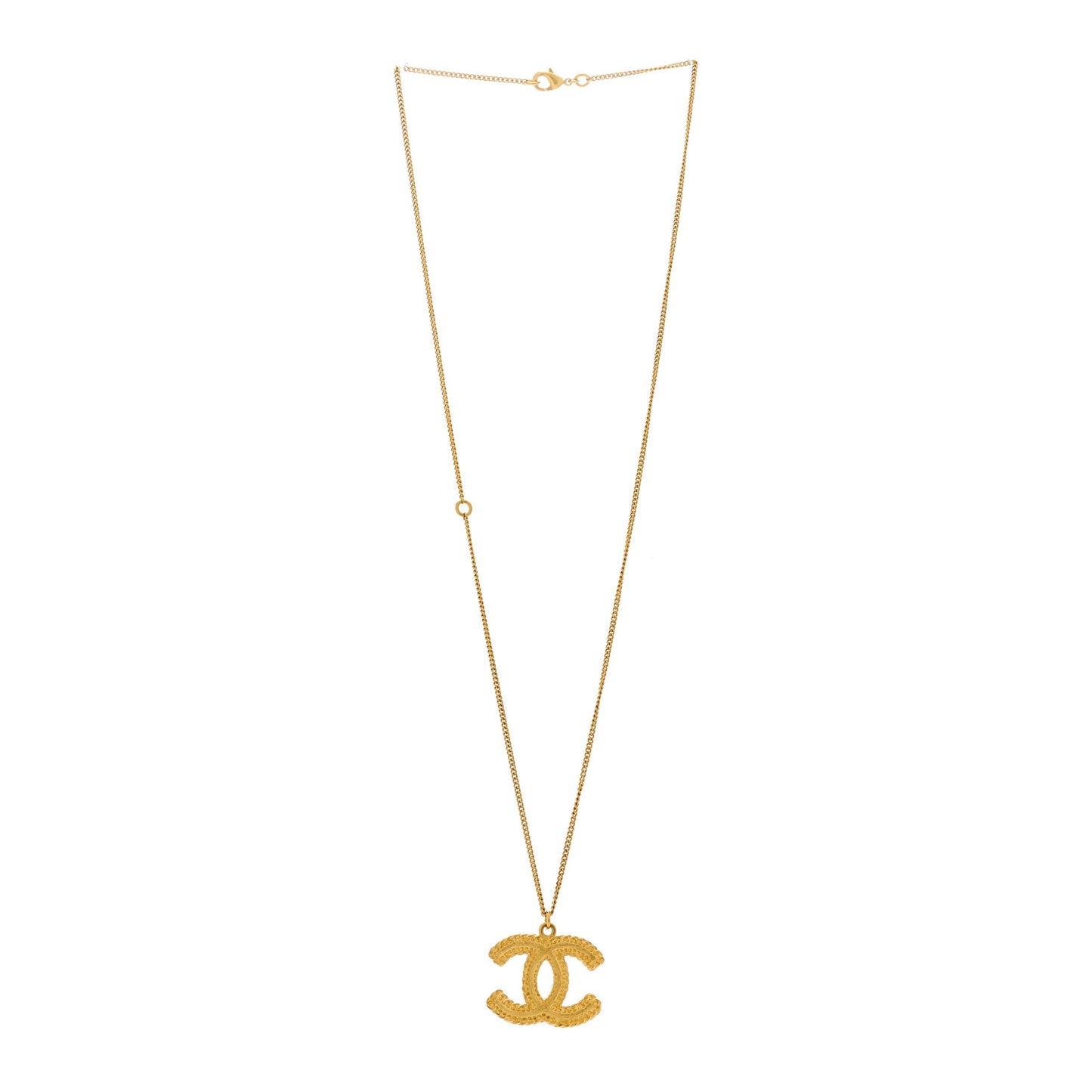 Metal CC Necklace Matte Gold