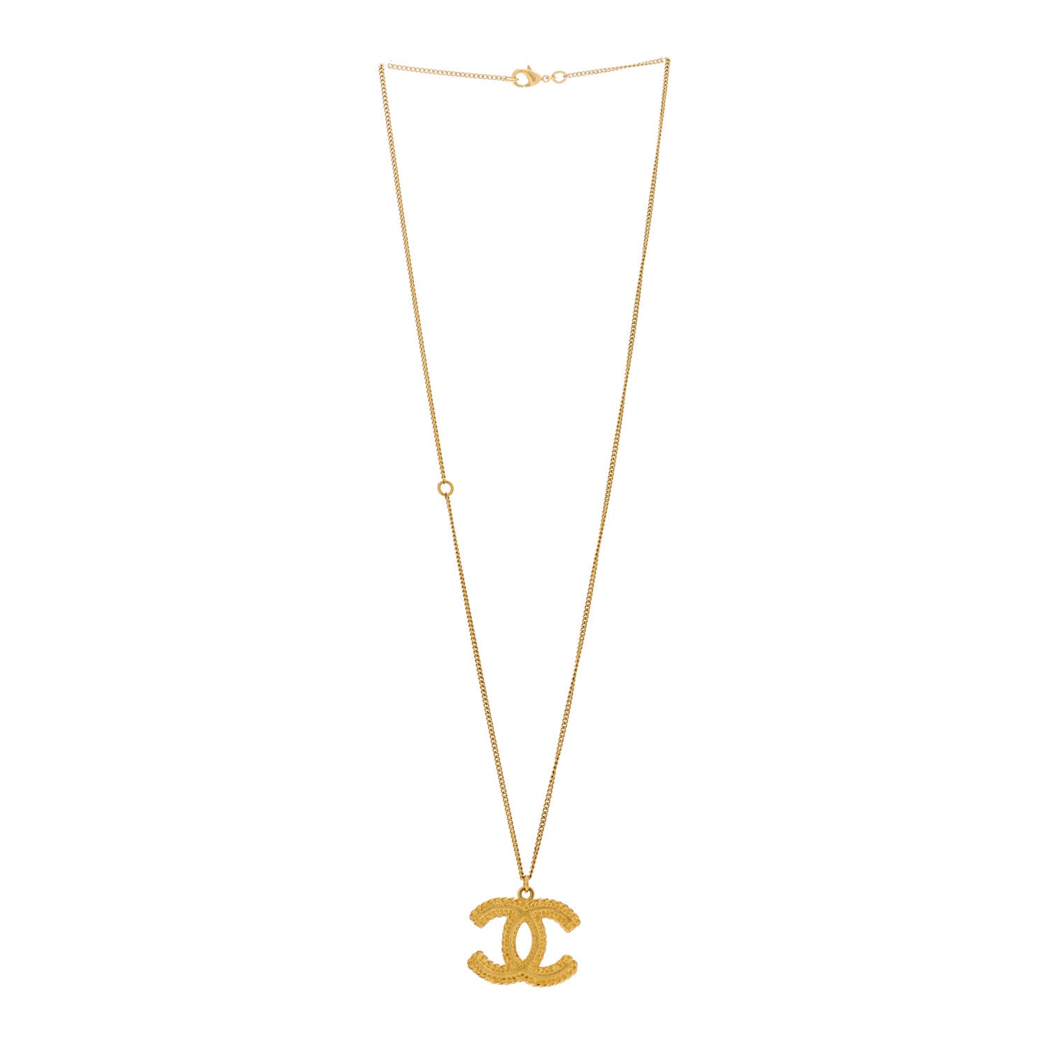 Chanel Metal CC Necklace Matte Gold 3 of 6