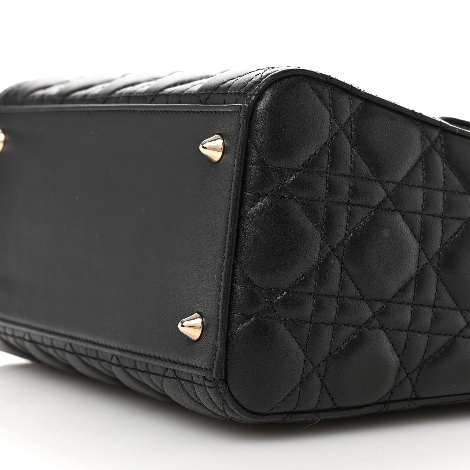 Christian Dior Lambskin Cannage Medium Lady Dior Black 9 of 9