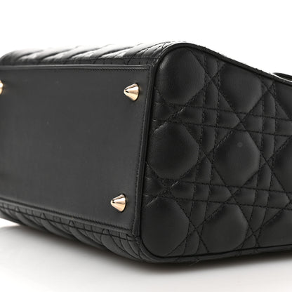 Christian Dior Lambskin Cannage Medium Lady Dior Black 9 of 9