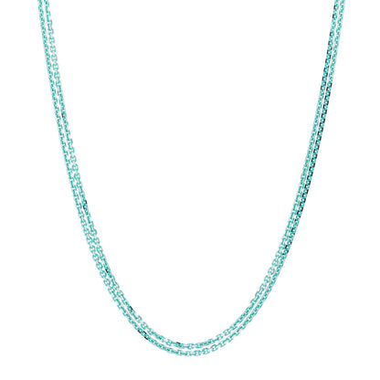 Tiffany Sterling Silver Enamel 1.75mm Chain Necklace Blue 1 of 5