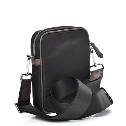 Fendi Nylon Fabric Jacquard Chamois FF 1974 Medium Crossbody Messenger Black Nuvola 4 of 11
