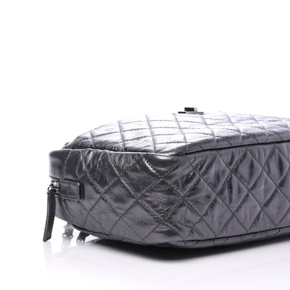 Chanel Metallic Aged Calfskin Quilted Medium Reissue Camera Case Dark Silver 5 of 9