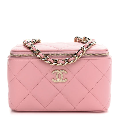 Chanel Lambskin Resin Elegant Chain Vanity Case Pink 1 of 9