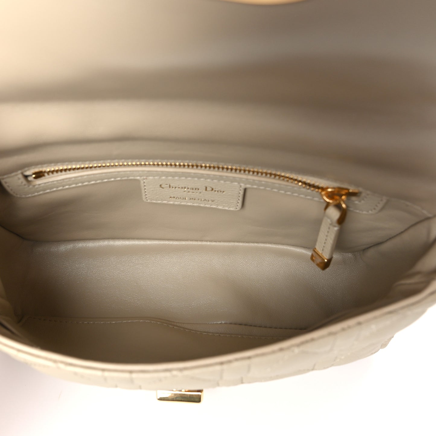 Calfskin Cannage Small Caro Bag Beige