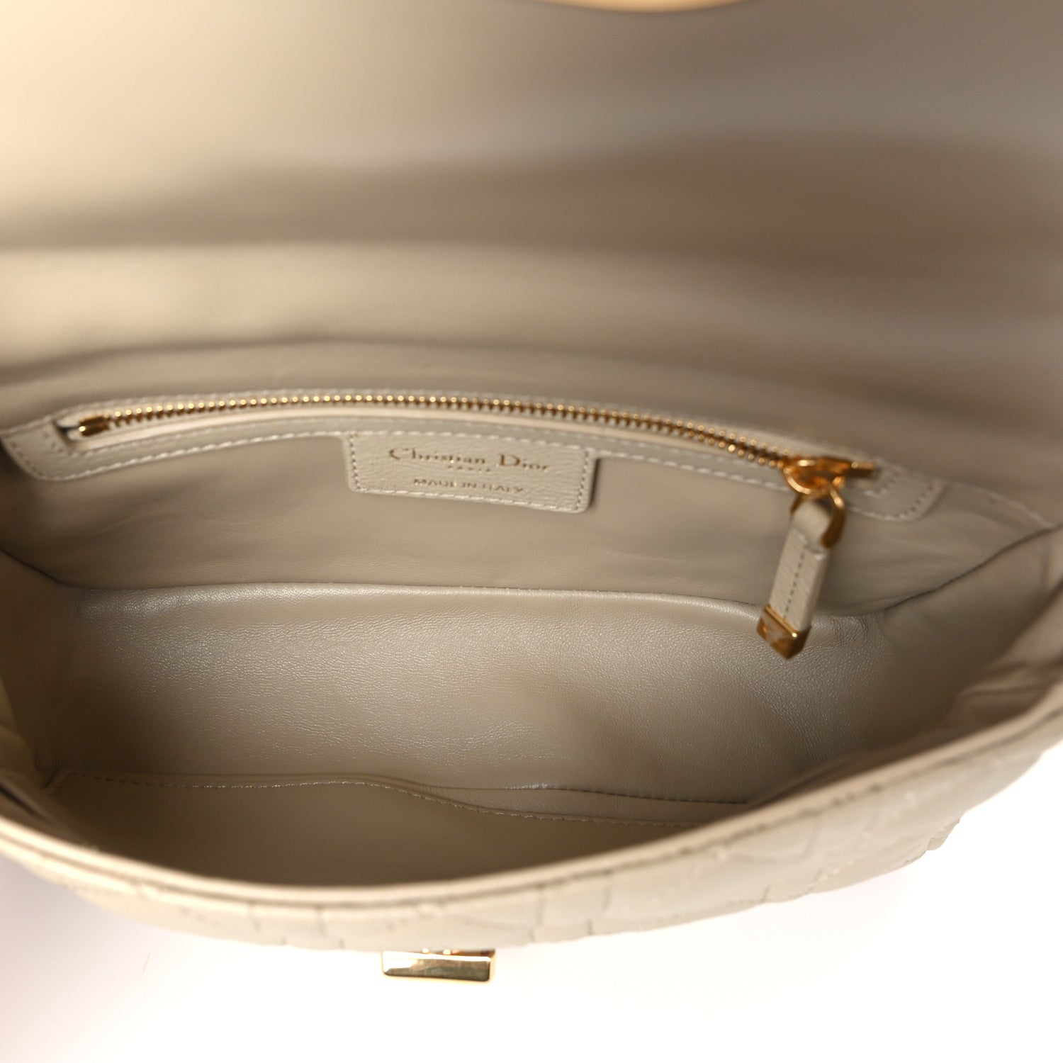 Christian Dior Calfskin Cannage Small Caro Bag Beige 5 of 9