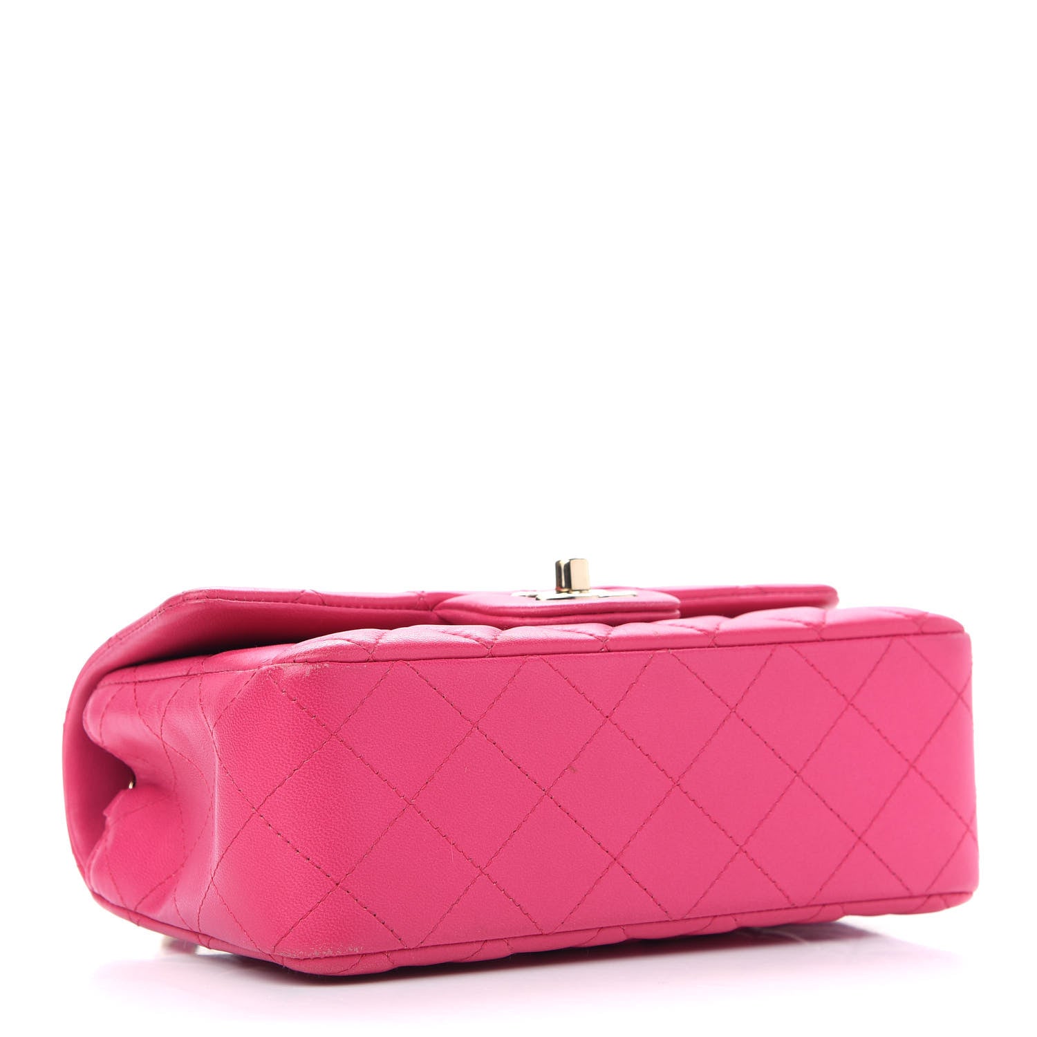 Chanel Lambskin Quilted Mini Rectangular Flap Fuchsia 4 of 11