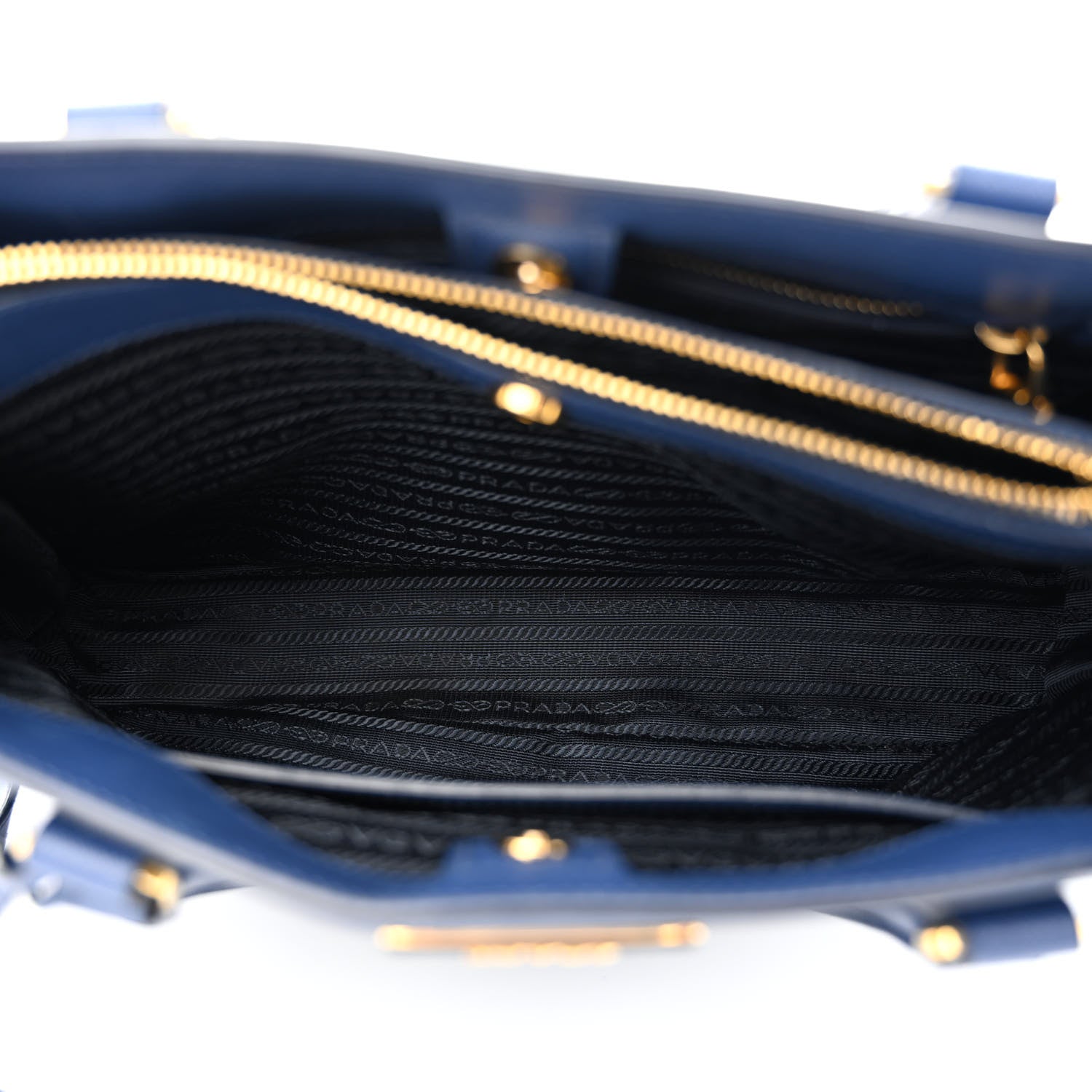 Prada Saffiano Lux Medium Double Zip Tote Bluette 6 of 23